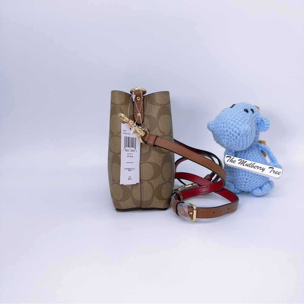 Coach C6835 Mini Town Bucket Bag Signature Canvas w/ Radial Rainbow Khaki $298 - Picture 4 of 11